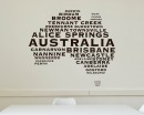 Australian Map City Names Vinyl Decals Modern Wall Stickers